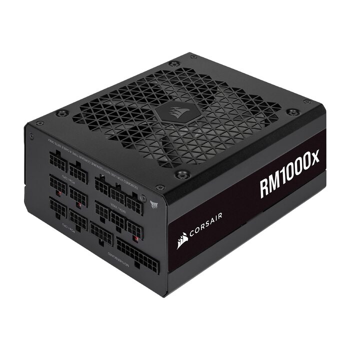 Блок живлення Corsair RM1000x 1000W 80 Plus Gold, повністю модульний, ATX, з японськими конденсаторами та 135-мм вентилятором, чорний
