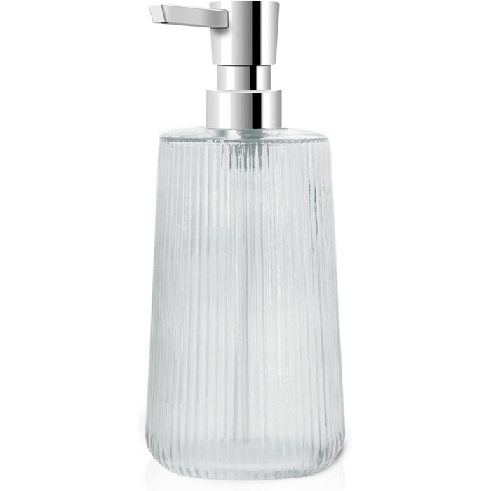 Набір дозаторів для мила з прозорого скла та чорного пластику, 250 мл (3 шт.)