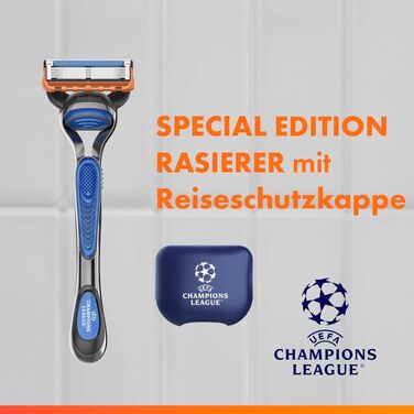 Бритва Gillette Fusion 5 для чоловіків, металевий станок для вологого гоління, чорний (бритва + 3 смінні леза + захисний ковпачок)