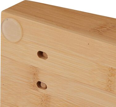 Relaxdays Knife Block Drawer, for 9 Knives & Honing Steel, Bamboo Knife Block Lying, HxWxD: 5.5 x 13 x 40 cm, natural