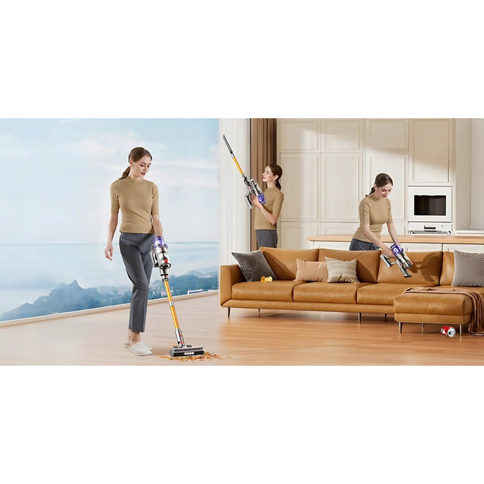 Вертикальний акумуляторний пилосос Laresar 500 Вт, HEPA-фільтр, 1,5 л, багатоколірний