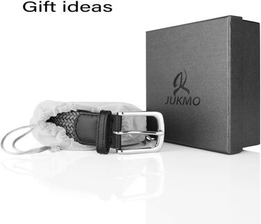 Еластичний плетений ремінь JUKMO сірого кольору, розмір XL (101-110 см, довжина 125 см)