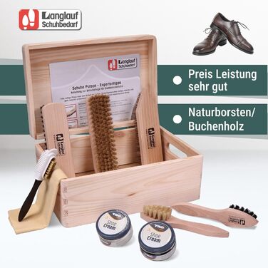 Cross-country ski shoe supplies. Ideal gift. Shoe polishing set, 9-piece. Shoe polishing box Verona I Shoe polishing set with box I Shoe cream set with box, shoe polishing sets box, shoe care set.