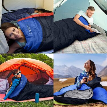 Coolzon Sleeping Bag Outdoor for Camping, 3-4 Seasons, Adult Quilt Sleeping Bag Small