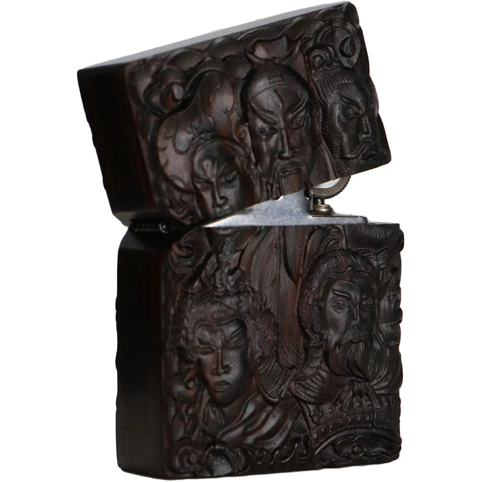 Запальничка для Zippo, набір, натуральне ебенове дерево, різьблена, чорна