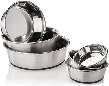 Миска для корму та води Hunter з нержавіючої сталі, 2700 мл, з силіконовим дном, стійка до ковзання, легко миється, довговічна