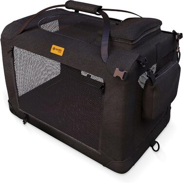 Транспортна переноска для собак та котів, складна, чорна (50x35x35 см)
