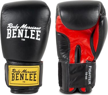 Боксерські рукавички BenLee з натуральної шкіри Fighter Black/Red, 16 oz, одинарні