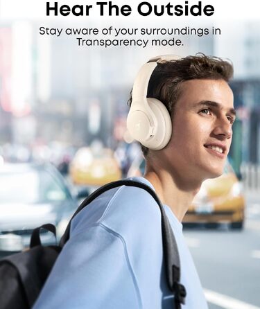 Бездротові Bluetooth-навушники Soundcore by Anker Q20i з гібридним активним шумозаглушенням (ANC), Hi-Res Audio, 40 годин роботи, білі (Відновлені)