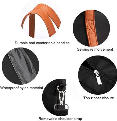 Zhongningyifeng Women's Nylon Tote Bag 15.6 Inch Laptop Shoulder Handbag Wallet for Travel Work