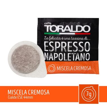 Кава в падах Caffè Toraldo Miscela Cremosa для кавомашин ESE 44, 7г, 150 шт