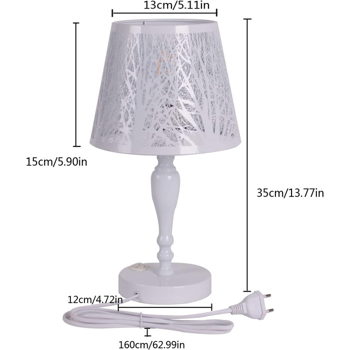 Промислова настільна лампа з металу, Е27, рустикальний дизайн, ретро лампа Едісона для вітальні, з вимикачем (без лампочки), колір Чорний (Берези Біліші)