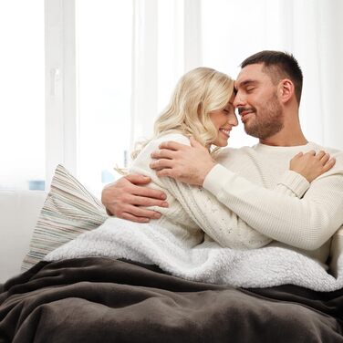 BEDSURE Плед з Sherpa, теплий плед з вовни, ковдра на диван, м'який накид, товста ковдра, подарунок для жінок, м'який плед для дому, сірий, 150x200 см, XL (коричневий, 220 x 240 см)