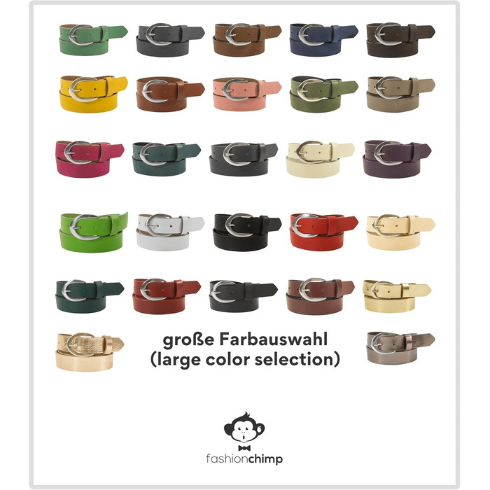 Жіночий шкіряний ремінь fashionchimp Basic (Німеччина), срібляста пряжка, ширина 2.8 см, розмір 95/BW80