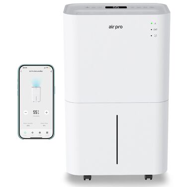 Електричний осушувач повітря Air Pro 20L - портативний, для спальні, підвалу, гаража, кухні. З таймером та режимом сну. Білий