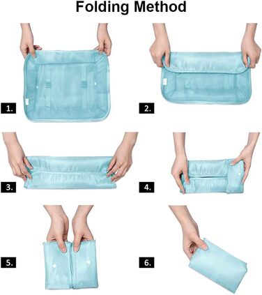 Органайзер для валізи OSDUE, набір 6 шт., Packing Cubes, водонепроникні сумки для одягу, туристичний органайзер, рожевий та блакитний кольори