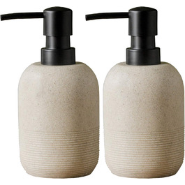Набір дозаторів для мила, бежевий: для ванної кімнати та кухні, елегантний дизайн