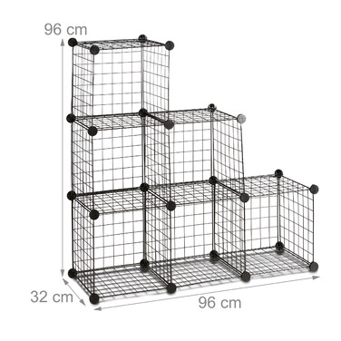 Relaxdays Wire Shelf Organizer with 6 Compartments