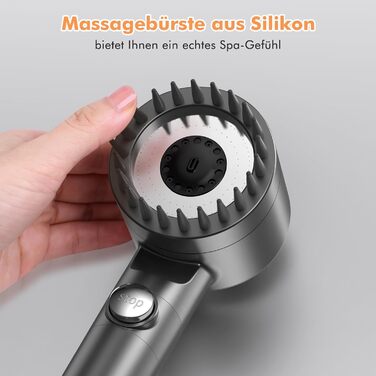 Showerhead with Filter MEKO High-Pressure Hand Shower with 15-Layer Filtration, 1.5M Hose, 3 Spray Patterns, Water-Saving Showerhead for Removing Hard Water, Residual Chlorine, Bacteria, and Heavy Metals
