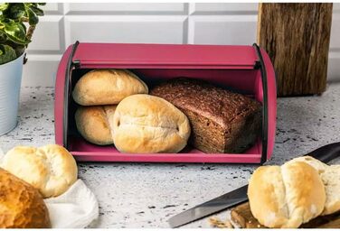 KING HOFF Металева бляшанка для хліба, контейнер для їжі, Brotdose (Чорний) (Червоний, маленький)