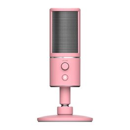 Razer Seiren X для PlayStation – USB конденсаторний мікрофон для стрімінгу PS4/PS5 (чорно-блакитний). З амортизатором, суперкардіоїда, кнопка вимкнення звуку