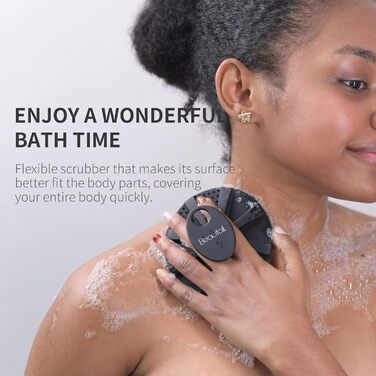 Силіконова щітка для тіла BEAUTAIL, м'яка пілінг-щітка для тіла, для жінок та чоловіків, чутлива шкіра, чорна