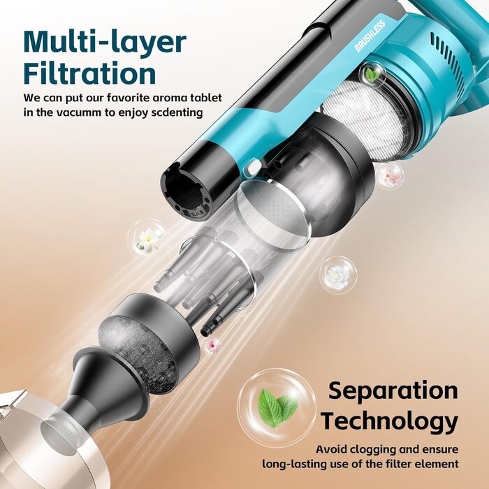 Акумуляторний пилосос 700W з безщітковим мотором, 60000Pa, 70 хвилин роботи, Smart Display, захист від заплутування, для твердих поверхонь та шерсті тварин