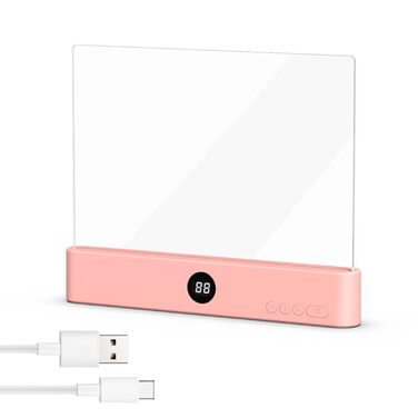 LED Лампа для читання Leselampe Buch, рожева: нічник, настільна лампа, таймер, USB зарядка