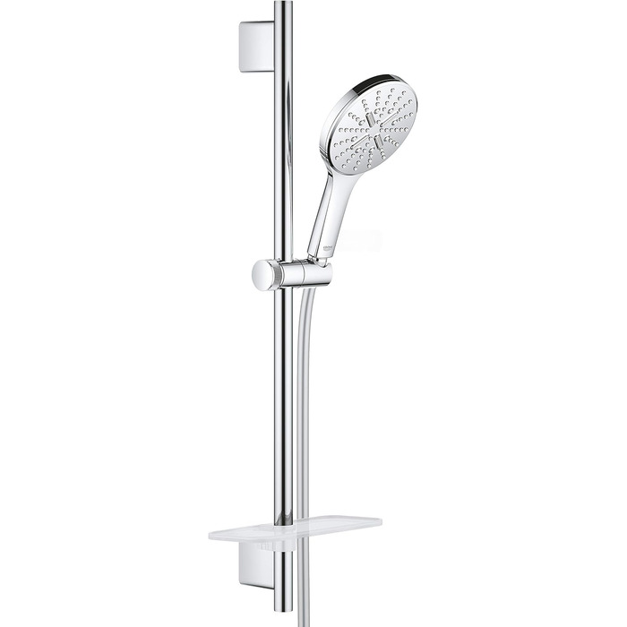 GROHE Vitalio SmartActive 130 Cube | Handshower 3 Spray Patterns | Chrome | 26595000 (Brstg.Set 600mm, round, Chrome)