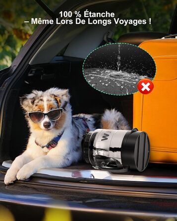 Льосоток 2200 мл пляшка для води для собак, переносний XXL великий об'єм - для подорожей та кемпінгу для великих собак (Чорний)