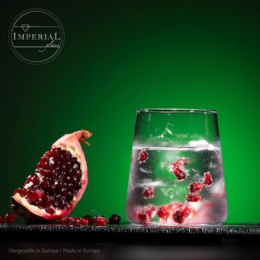 IMPERIAL Glass Drinking Glasses Set - 450ml & 550ml, 12-Piece - Water Glasses, Juice Glasses, Highball Glasses, Cocktail Glasses
