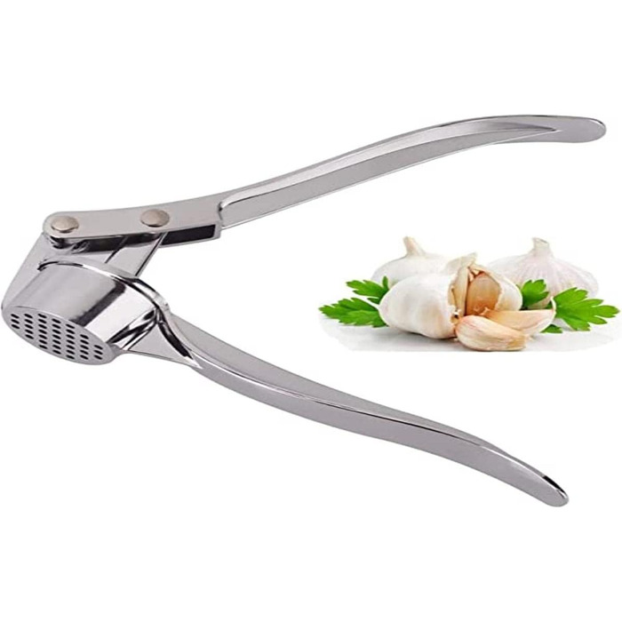 Пресс для часнику Jsdoin, подрібнювач часнику, кухонний аксесуар, нержавіюча сталь, сріблястий