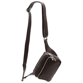 Чоловіча/жіноча поясна сумка на стегнах з натуральної шкіри Jisoo G412 (темно-коричнева)