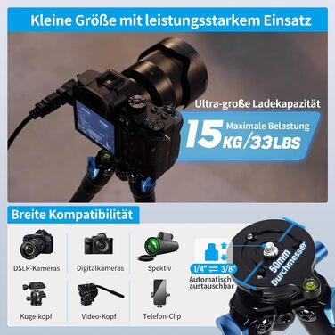 Штатив SIRUI AM-203S Mini з Алюмінію для DSLR, Vlogging - Макс. навантаження 15кг, 42см