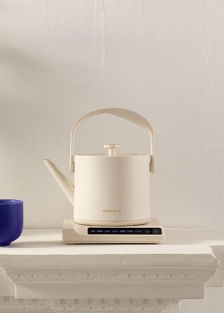 HATTORI Studio 0.5L Electric Kettle - White, Keep Warm, Safety System, Thermostat, Digital Display, Temperature Indicator, 880W