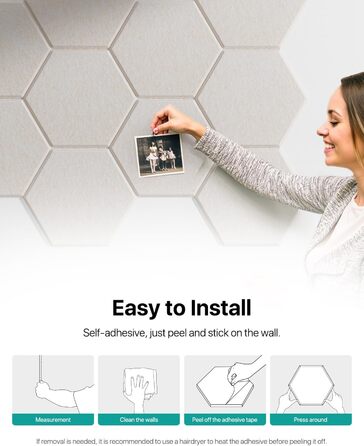 Акустичні гексагональні панелі Soundsbay для звукоізоляції стін та стелі, шумопоглинаючий спінений матеріал, бежевий, 30.5 x 25.4 x 1 см, 18 шт