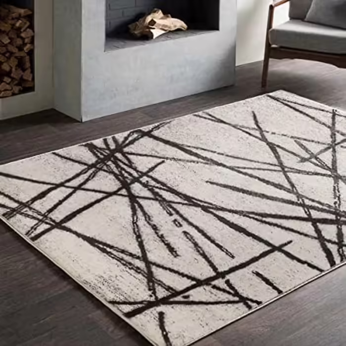 Leesentec Rugs Living Room Modern Artistic Rug Unique Rugs Chic Vintage Distressed Oriental Rugs Floor Mat (200 x 250 cm, Beige) Beige 200 x 250 cm