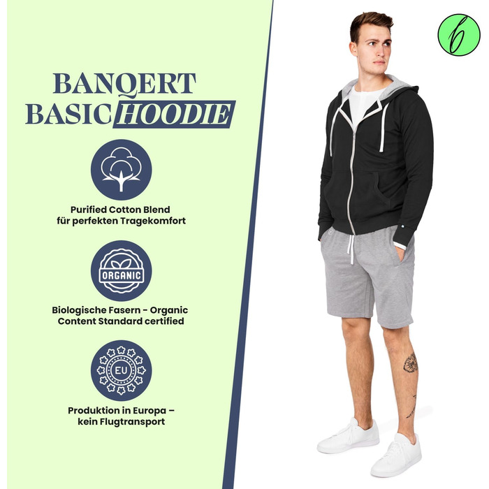 Чоловічий худі Banqert | Бавовна преміум-якості | Різні кольори (3XL, Чорний)