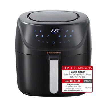 Фритюрниця Russell Hobbs SatisFry XXL 8л Rapid AirFryer: 7 функцій, 10 програм, без олії, гриль, випічка, смаження