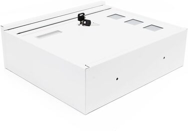 Поштова скринька Wiltec V12 біла, сталева оцинкована, з замком, оглядовим вікном та табличкою для імені 360x115x320 мм