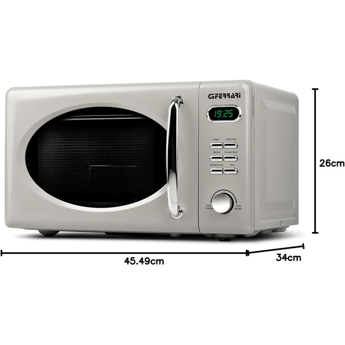 Мікрохвильова піч G3 Ferrari Sapormio Vintage, 1150W, 20 л, 8 програм, білий