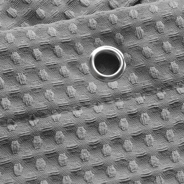 Шторка для душу Barossa Design, вафельна текстура, готельний люкс, біла, 213.4 x 182.9 см