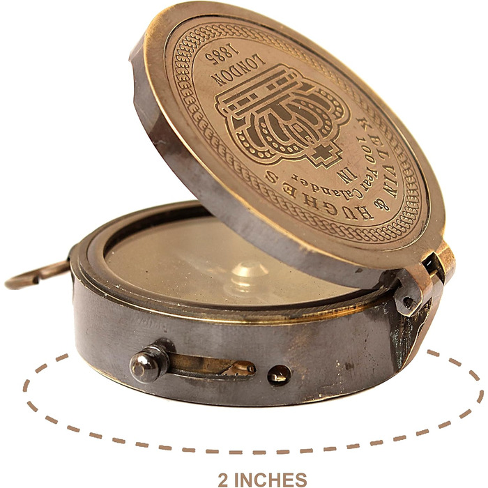 Royal Kelvin & Hughes Marine Direction Instrument - Vintage Brass Navigational Compass - Collectibles for Sale