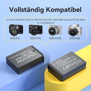 Акумулятор ENEGON LP-E12 та зарядний пристрій 20W Dual для Canon EOS M50 Mark II та інших моделей