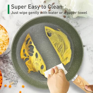 Kitchen Academy 17-Piece Induction Cookware Set with Glass Lids and Granite Coating, including Frying Pans and Pots (green 17 pc)