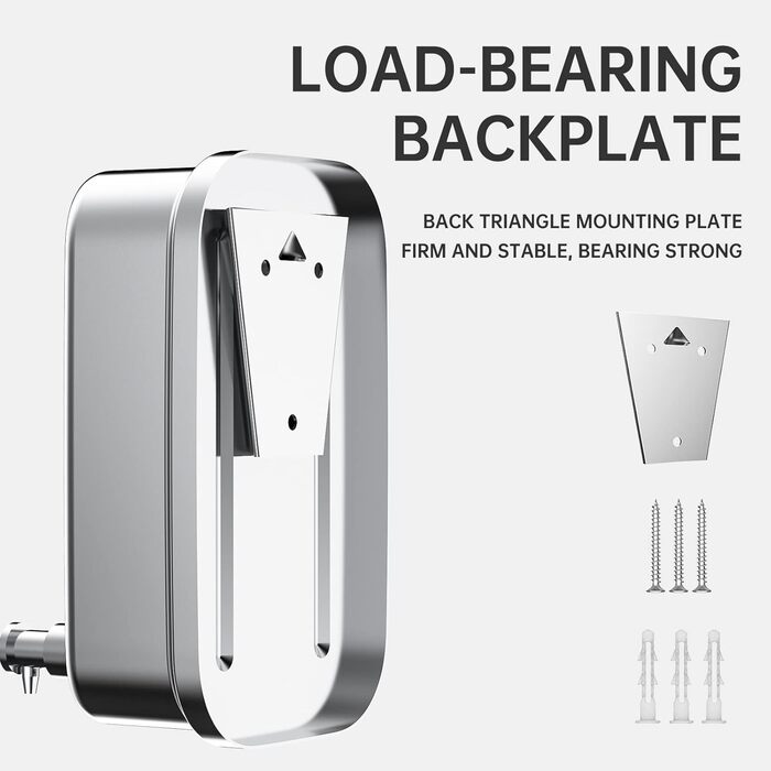 Stainless Steel Wall Mounted Soap Dispenser - 1000ml - Hygienic Easy Push - Plusssen SS-1000ml