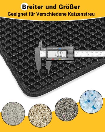 Килимок для котячого туалету Ycozy Katzenklo Matte XL 90x60 см EVA з подвійним шаром, водонепроникний, легко миється, бежевий