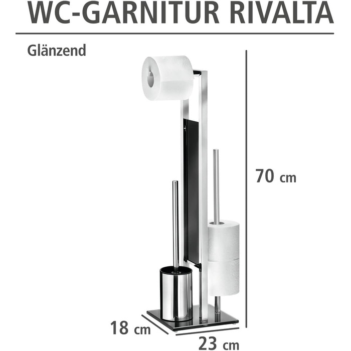 Stand WC-Garnitur Rivalta Stainless Steel Polished