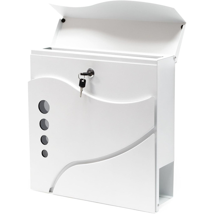 Поштовий ящик Wiltec Designer V24 антрацит/нержавіюча сталь, 370x105x370 мм, настінний, з замком, вікном та газетницею