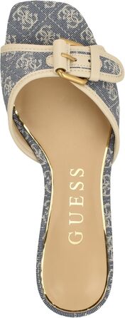 Босоніжки жіночі GUESS Peomit на підборах, блакитні з логотипом (41 EU)